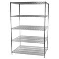 Chrome Wire Shelving with 5 Shelves - 36 d x 48 w x 54 h (SC364854-5)