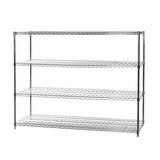 Shelving Inc. 24 d x 60 w x 72 h Chrome Wire Shelving with 4 Tier Shelves Weight Capacity 500lbs Per Shelf