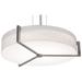 Apex 33.33" Wide Weathered Grey LED Pendant With Linen White Shade