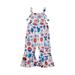 Kids Baby Girls Romper Independence Day Sleeveless Star Striped Print Long Bell-Bottoms Pants Jumpsuit Outfits