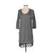 Dolan Casual Dress - Shift Scoop Neck 3/4 sleeves: Gray Dresses - Women's Size X-Small