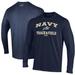 Men's Under Armour Navy Midshipmen Track & Field Performance Long Sleeve T-Shirt