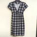 Converse Dresses | Converse One Star Black And White Plaid V Neck Back Tie Dress Size Small | Color: Black/White | Size: S