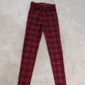 American Eagle Outfitters Pants & Jumpsuits | American Eagle Red And Black Plaid Skinny Pants Size 00 | Color: Black/Red | Size: 00