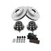 1994-1999 Dodge Ram 1500 Front Brake Pad and Rotor and Wheel Hub Kit - TRQ BKA21731