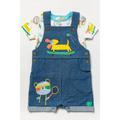 Lily and Jack Baby Boy Dungaree Tshirt and Sunglasses Outfit Set - Blue - Size 12-18M