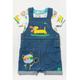 Lily and Jack Baby Boy Dungaree Tshirt and Sunglasses Outfit Set - Blue Cotton - Size 6-12M