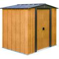 Spacemaker - abri de jardin métallique Woodlake 6x5 aspect bois 194x151x177 cm