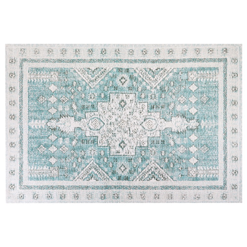 Teppich aus Baumwolle Polyester 200 x 300 cm Mintgrün Orientalisches Muster Vintage Wohndekor