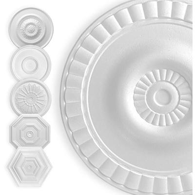 Hexim - Stuckrosette Styropor eps weiß, Deckenrosette rund & eckig, Innendekor für Decke & Wand: Image