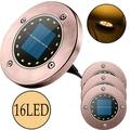 DEELLEEO Solar Ground Lights 16 LED Solar Garden Lamp Waterproof In-Ground Outdoor Landscape Lighting for Patio Pathway Lawn Yard Deck Driveway Walkway Warm White