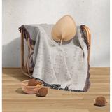 NAHLI GREY Woven Throw Blanket with Fringe By Kavka Designs