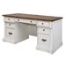 Rustic Wood Credenza and Hutch, Office Desk and Hutch, Writing Table and Hutch, White
