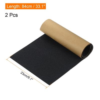 2pc Grip Tape Sheet Non Slip Waterproof Grind Sandpaper Skateboard Scooter Black