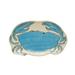 Stoneware Crab Shaped Plate with Wax Relief Illustration - 12.3"L x 7.8"W x 1.0"H