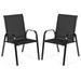 2 Pieces Patio Outdoor Dining Chair with Armrest