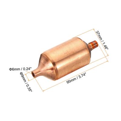 1P Air Conditioner Filter Drier, Pure Copper Liquid Line Replacement - Copper Tone - 37 x 95mm