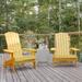 Set of 2 Poly Resin Folding Adirondack Chair-Indoor/Outdoor Patio Chair