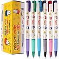 Dong-a Miffy Grip Oil Based Ink Ball Point Pen 0.38mm Excellent Writing (6 Color/pack of 24 Pens) Blue/black/red/green/Pink/sky Blue/
