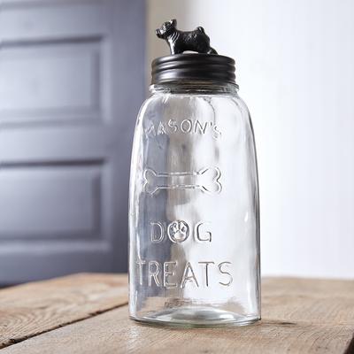 Dog Treat Mason Jar - Bulldog - 4½'' dia. x 10½''H