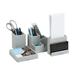 Mind Reader Desktop Organizer Set Pen Cup Catch All Tray Phone Holder Office Cement 5 L x 5 W x 4 H 4 Pcs. Gray