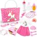 BNUZEIYI Baby Doll Accessories -Baby Doll Feeding and Caring Set with Diaper Bag Doll Diaper and Bottles for Girls Toys Gift Baby Doll Stuff Doll Clothes fit 14-16 Inch Doll and 18 Inch Dol