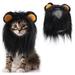 Lion Mane Wig for Dogs with Ears Black Funny Pet Outfit Carnival Party Halloween Christmas Cosplay Costume for Dog and Cat