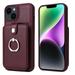 K-Lion for iPhone 14 Plus 2022 6.7 inch Style Organ Card Slots Leather Case PU Leather + Soft TPU Cash Pocket 360Â° Rotatable Metal Ring Holder Kickstand Camera Protection Shockproof Case Winered