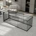 Pefilos 8 Panel Play Yard Dog Fences Indoor Dog Playpen for Multiple Sizes of Dog Designed for Camping Black