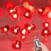 Valentine s Day Red Heart Mini String Lights - 13.8 Feet 40 LED Battery Operated Mini Fairy Lights with 8 Modes Timer Remote Waterproof for Outdoor Indoor Bedroom Patio Wedding Decoration