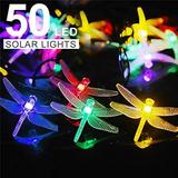 CHUANK Solar-powered String Lights Dragonfly String Lights Indoor and Outdoor Decorative Color Lights Garden Patio Decorative Waterproof Dragonfly String Lights Multi-color