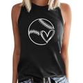 KI-8jcuD V Neck Short Sleeve Tops for Women Summer Women S Baseball Print Sleeveless Vest Summer Three Color T Shirt T Shirt Women Womens Work Out Shi BlackXXL