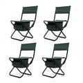 4-Piece Outdoor Chairs Folding Portable Camping Chair with Storage Bag Outdoor Folding Chairs Folding Lawn Chairs Lightweight Backrest Stool for Camping Picnics and Fishing Green