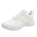 Pimfylm Sneakers For Women Womens White PU Leather Sneakers Low Top Tennis Shoes Casual Walking Shoes White 7.5