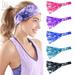 Gustave Womens Tie Dye Headbands Elastic Non Slip Sweat Absorbent Hair bands for Workout Running Yoga Fitness Light Green
