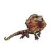 Frill neck Dragon - Brown Shimmery Lizard - Dragon Facing Right Embroidered Iron on Patch