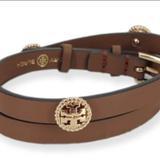 Tory Burch Jewelry | Hp Tory Burch Double-Wrap Rope Logo Leather Bracelet Nwt | Color: Brown | Size: Os