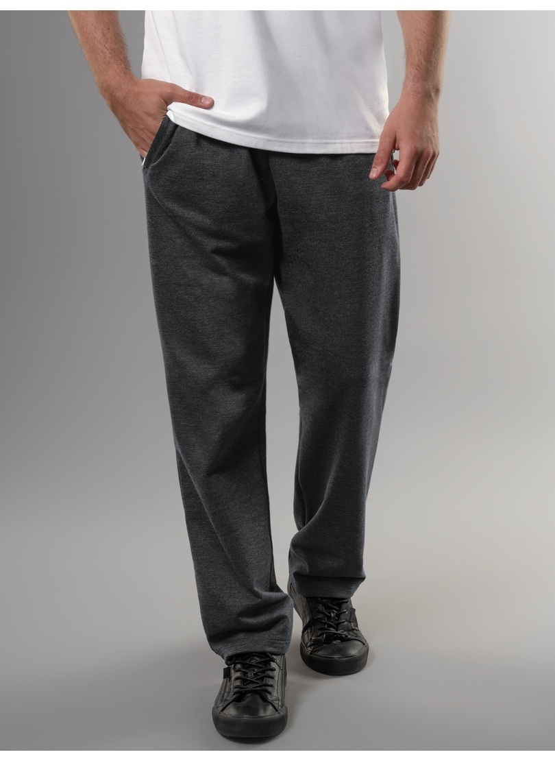 Sweathose TRIGEMA "TRIGEMA Freizeithose aus Sweat-Qualität", Herren, Gr. XXL, US-Größen, grau (anthrazit, melange), 70% Baumwolle, 30% Polyester, Hosen Sweathose