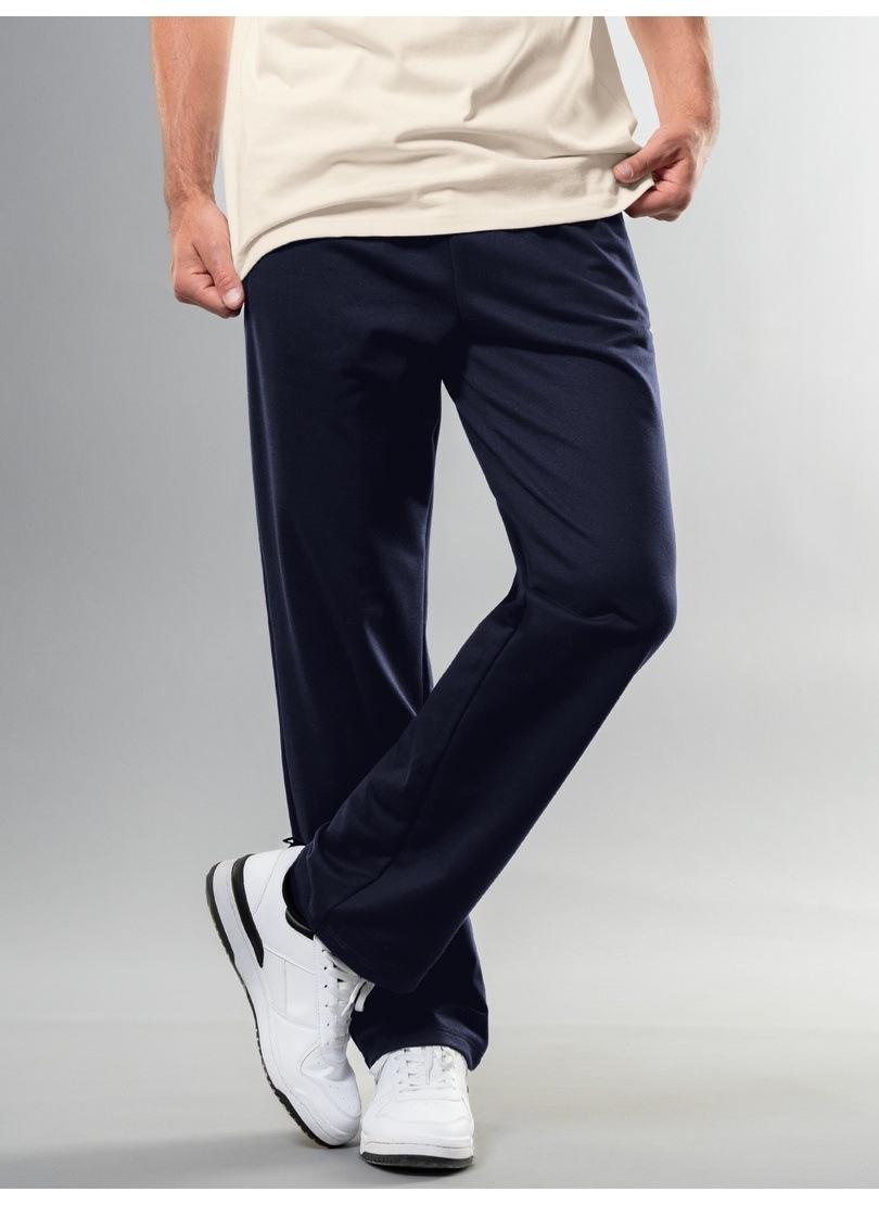 Sweathose TRIGEMA "TRIGEMA Freizeithose aus Sweat-Qualität", Herren, Gr. L, US-Größen, blau (navy), 70% Baumwolle, 30% Polyester, Hosen Sweathose