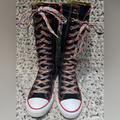 Converse Shoes | Converse. Like New. Converse Girls Chuck Taylor All Star. Mid Calf. Size 2. | Color: Black/Pink | Size: 2g