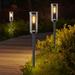 CG INTERNATIONAL TRADING Solar Powered Integrated LED Pathway Light Pack Glass/Plastic in Black | 24.6 H x 2.95 W x 2.95 D in | Wayfair a652