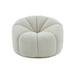 Accent Chair - Latitude Run® Reno Indy 38 Inch Modern Accent Chair, Soft Sherpa, Pumpkin Shape, White in Gray/White | 28 H x 38 W x 38 D in | Wayfair