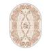 Pink/White Oval 3'3" x 9'10" Area Rug - East Urban Home Oval Rockwell Oriental Machine Made Power Loomed Area Rug in Light Pink/Beige | Wayfair