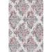 White Rectangle 3'3" x 6'7" Area Rug - East Urban Home Mardella Damask Machine Made Flatweave Polyester Area Rug in Red/Green/Polyester | Wayfair