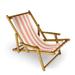 AllModern Giana Reclining Folding Deck Chair Manufactured Wood in Brown/Orange/Pink | 32 H x 24 W x 45 D in | Wayfair