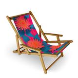 East Urban Home Reclining Deck Chair Manufactured Wood in Blue/Brown/Orange | 32 H x 24 W x 45 D in | Wayfair DF4ECF63074541CEA7E0876F1E2B21BE