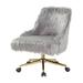 Everly Quinn Task Chair Wood/Upholstered/Metal in Gray/Yellow | 35.5 H x 21.6 W x 25.4 D in | Wayfair 9C2AB4D59E644DDEAF818B260D20B354