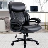 Inbox Zero Hristos 500LBS Big & Tall Ergonomic Office Chair w/ Adjustable Back Tilt & Lumbar Support Upholstered, in Black/Gray | Wayfair