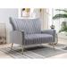 Armchair - Mercer41 Launius 50.79" W Tufted Armchair Velvet/Fabric in Gray | 40 H x 50.79 W x 34 D in | Wayfair 7CE5367516754A4C920E668548AFA025