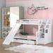 Gurubaksh Twin over Full Standard Bunk Bed by Harriet Bee Wood in White | 61.8 H x 57.6 W x 96.8 D in | Wayfair 1F6B7D390EF04616A8DE8430E732FF72